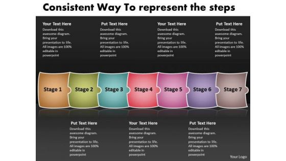 Consistent Way To Represent The Steps Graphs And Charts PowerPoint Slides