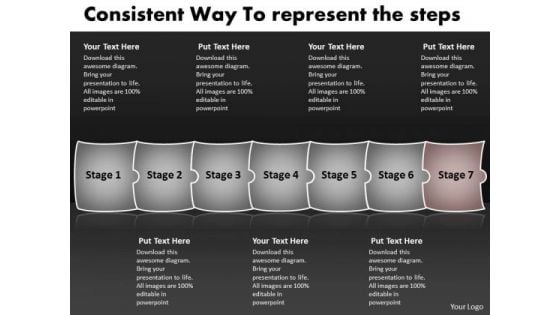 Consistent Way To Represent The Steps PowerPoint Flow Charts Templates