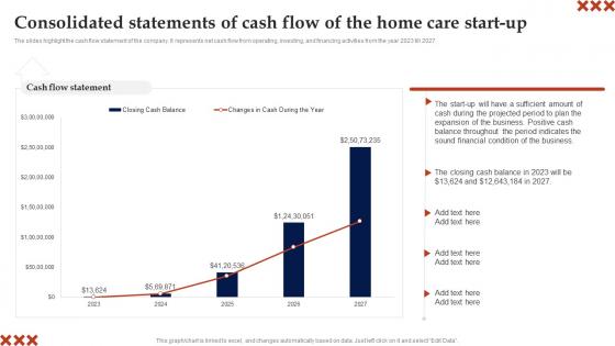 Consolidated Statements Of Cash Flow Of The In Home Care Business Plan Mockup Pdf