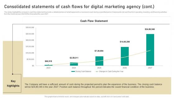 Consolidated Statements Of Cash Flows For Agency Digital Marketing Business Structure Pdf