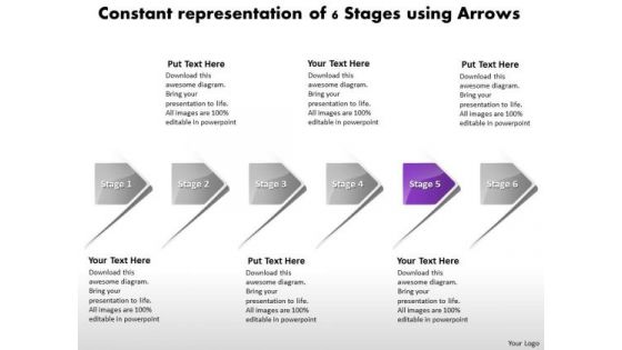 Constant Representation Of 6 Stages Using Arrows Ppt What Is Process Flow Chart PowerPoint Slides