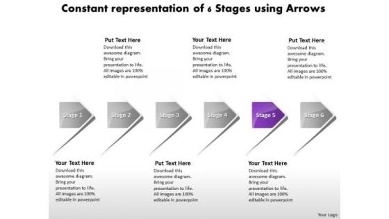 Constant Representation Of 6 Stages Using Arrows Ppt What Is Process Flow Chart PowerPoint Slides