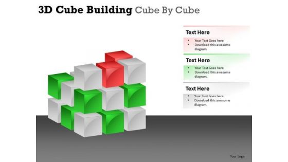 Construct 3d Cube Building PowerPoint Slides And Ppt Diagram Templates