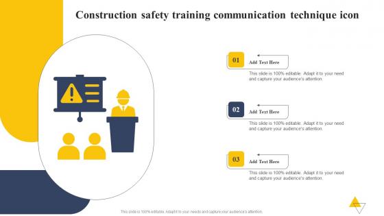 Construction Safety Training Communication Technique Icon Graphics Pdf