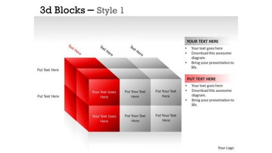 Consulting Diagram 3d Blocks Style Business Cycle Diagram