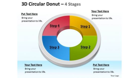 Consulting Diagram 3d Circular Donut 4 Stages Marketing Diagram