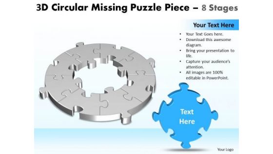 Consulting Diagram 3d Circular Missing Puzzle Piece 8 Stages Marketing Diagram