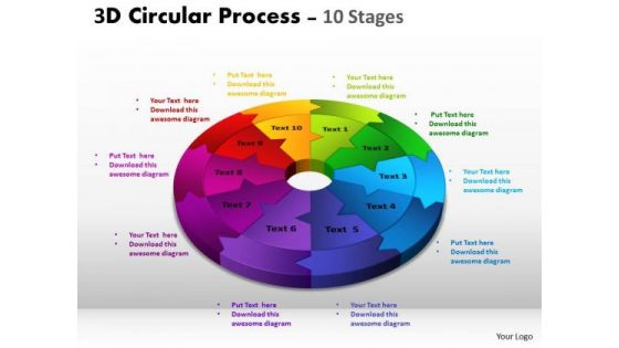 Consulting Diagram 3d Circular Process Cycle Diagram Chart 10 Stages Design 2 Business Diagram