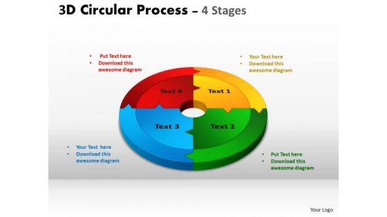 Consulting Diagram 3d Circular Process Cycle Diagram Chart 4 Stages Strategy Diagram