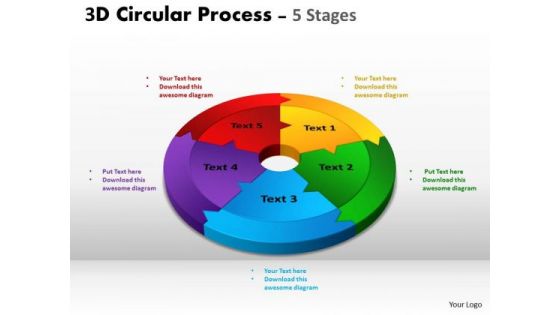 Consulting Diagram 3d Circular Process Cycle Diagram Chart 5 Stages Strategy Diagram