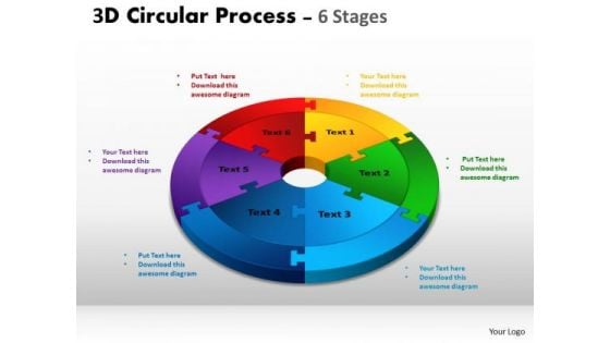 Consulting Diagram 3d Circular Process Cycle Diagram Chart 6 Stages Strategy Diagram