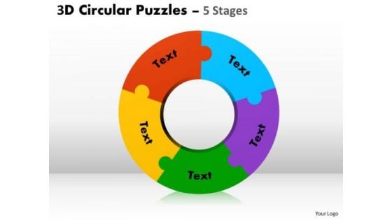 Consulting Diagram 3d Circular Puzzles 5 Stages Strategy Diagram