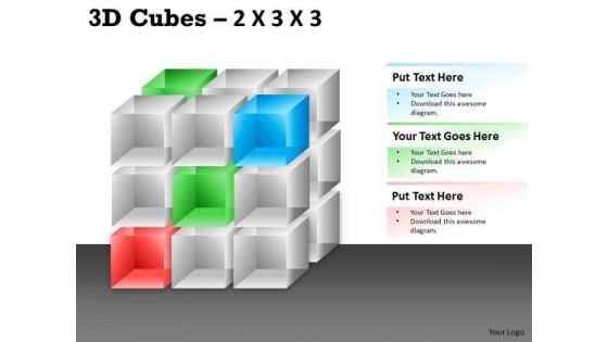 Consulting Diagram 3d Cubes 2x3x3 Strategy Diagram