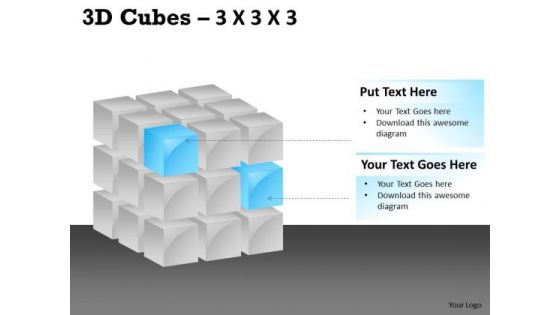 Consulting Diagram 3d Cubes 3x3x3 Marketing Diagram