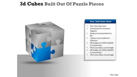 Consulting Diagram 3d Cubes Built Out Of Puzzle Pieces Business Cycle Diagram