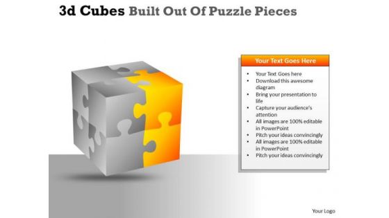 Consulting Diagram 3d Cubes Built Out Of Puzzle Pieces Marketing Diagram