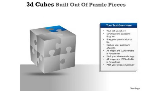 Consulting Diagram 3d Cubes Built Out Of Puzzle Pieces Strategy Diagram