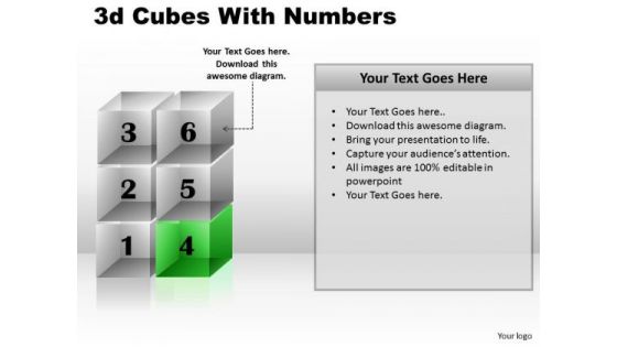 Consulting Diagram 3d Cubes With Numbers Business Cycle Diagram