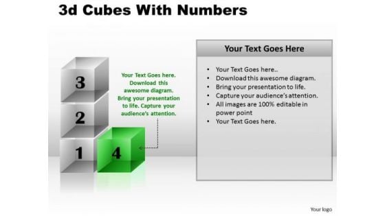 Consulting Diagram 3d Cubes With Numbers Sales Diagram