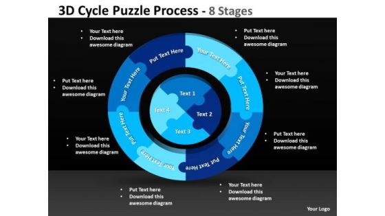 Consulting Diagram 3d Cycle Puzzle Process 8 Stages Business Diagram