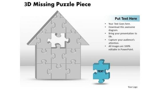 Consulting Diagram 3d Home 1 Missing Puzzle Piece Home Business Diagram