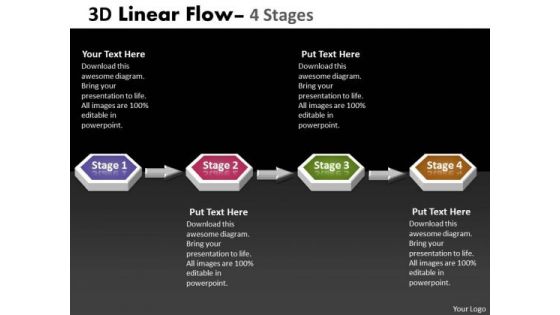 Consulting Diagram 3d Linear Flow Four Stages Business Diagram