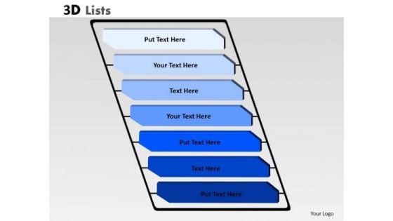 Consulting Diagram 3d List With 7 Stages Of Process Flow Strategy Diagram