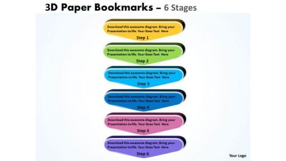 Consulting Diagram 3d Paper Bookmarks 6 Stages Business Diagram