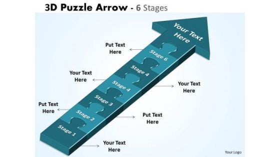 Consulting Diagram 3d Puzzle Arrow 6 Stages Strategy Diagram