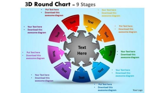 Consulting Diagram 3d Round Chart 9 Stages Business Cycle Diagram