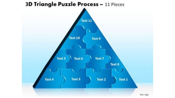 Consulting Diagram 3d Triangle Puzzle Process 11 Pieces Marketing Diagram