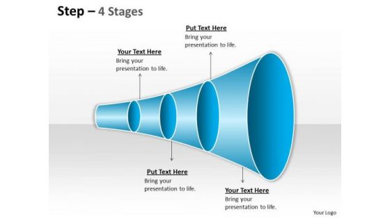 Consulting Diagram 4 Staged Linear Funnel Diagram Strategy Diagram