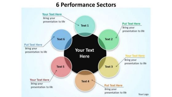 Consulting Diagram 6 Performance Sectors Flow Diagrams Business Diagram