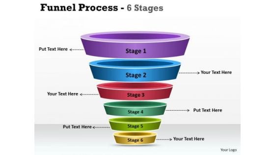 Consulting Diagram 6 Staged Funnel Process Diagram Strategy Diagram