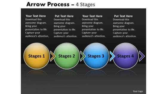 Consulting Diagram Arrow Process 4 Stages Business Diagram