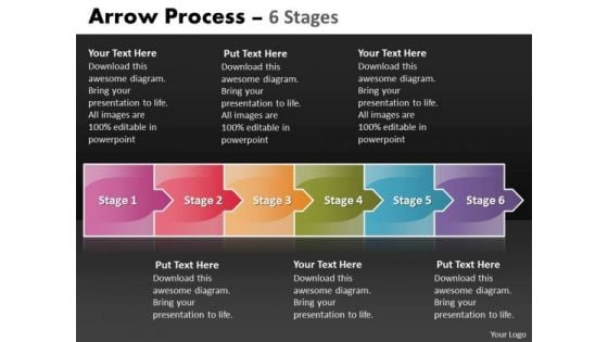 Consulting Diagram Arrow Process 6 Stages Business Framework Model