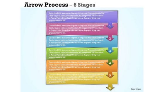 Consulting Diagram Arrow Process 6 Stages Strategy Diagram