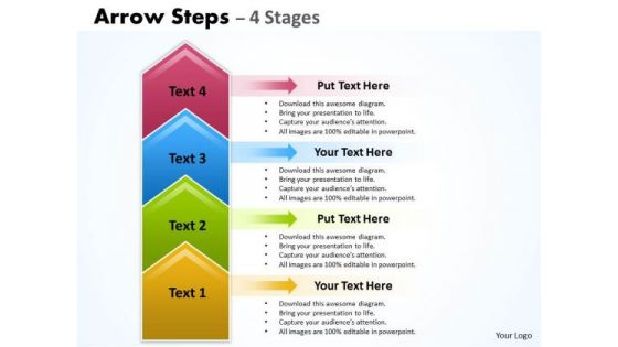 Consulting Diagram Arrow Steps 4 Stages Strategy Diagram