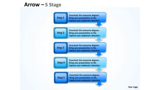 Consulting Diagram Arrows Diagram 5 Stages Sales Diagram