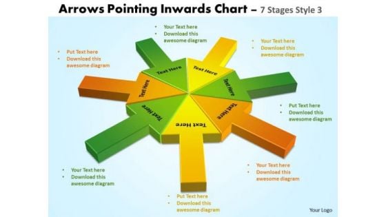 Consulting Diagram Arrows Pointing Inwards Chart 7 Stages Style 3 Strategic Management