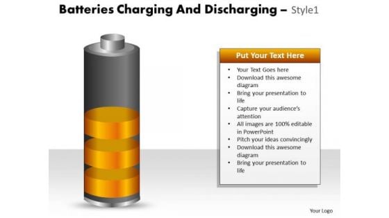 Consulting Diagram Batteries Charging And Discharging Style 1 Sales Diagram