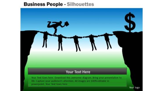 Consulting Diagram Business People Silhouettes Business Framework Model