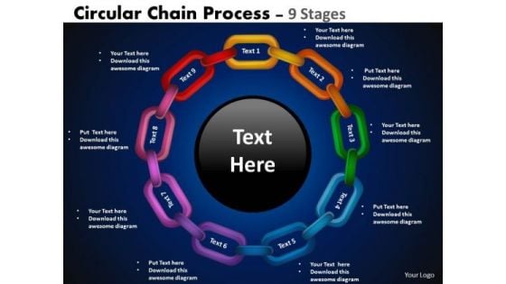 Consulting Diagram Circular Chain Flowchart Process Diagram 9 Stages Strategy Diagram