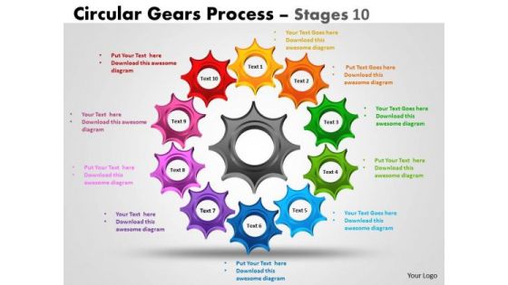 Consulting Diagram Circular Gears Diagrams Process Stages Strategic Management
