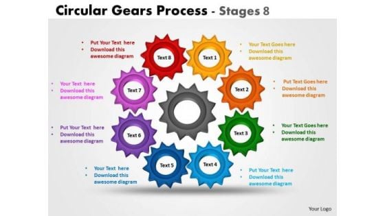 Consulting Diagram Circular Gears Process Stages 8 Business Cycle Diagram