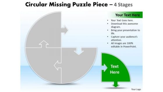 Consulting Diagram Circular Missing Puzzle Piece 4 Stages Business Diagram