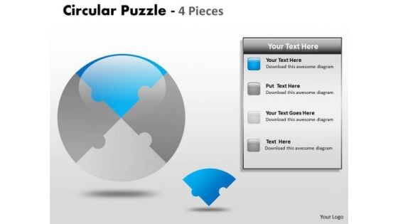 Consulting Diagram Circular Puzzle 4 Pieces Business Cycle Diagram