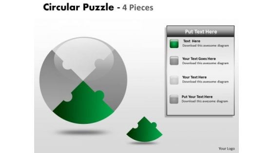 Consulting Diagram Circular Puzzle 4 Pieces Strategy Diagram