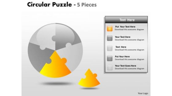 Consulting Diagram Circular Puzzle 5 Pieces Strategy Diagram