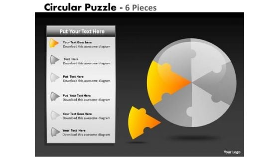 Consulting Diagram Circular Puzzle 6 Pieces Strategy Diagram